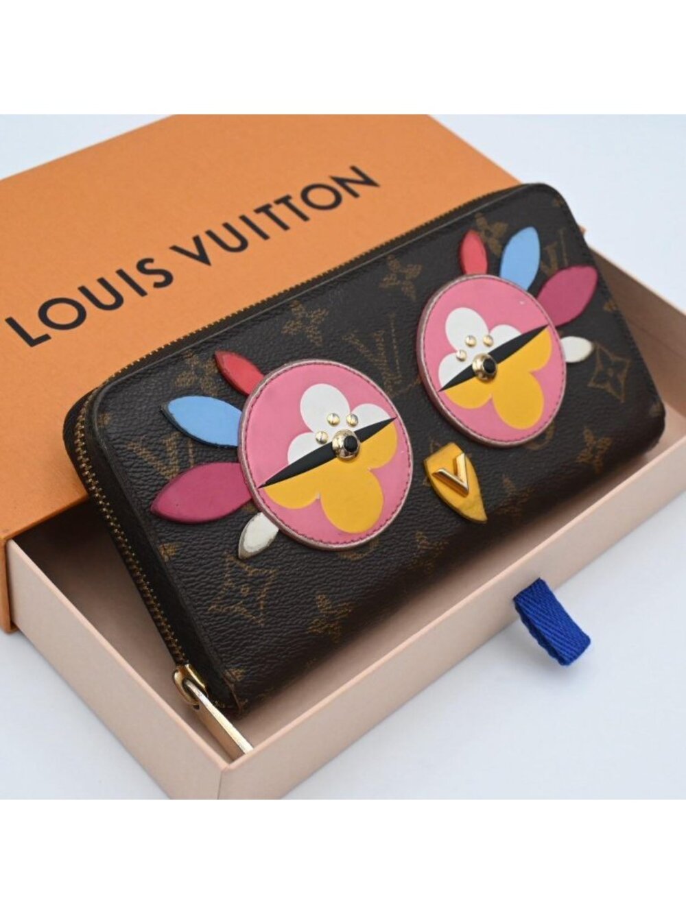 Louis Vuitton Monogram Zippy Wallet Lovely Bird Brown